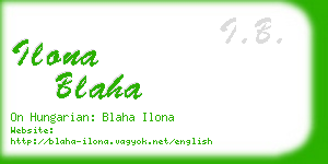 ilona blaha business card